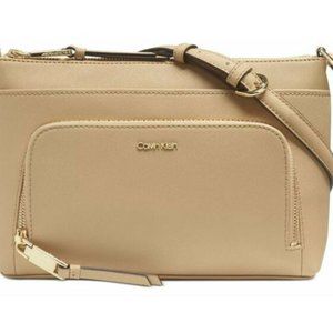 NWT Calvin Klein Lily Pebbled Leather Cross…